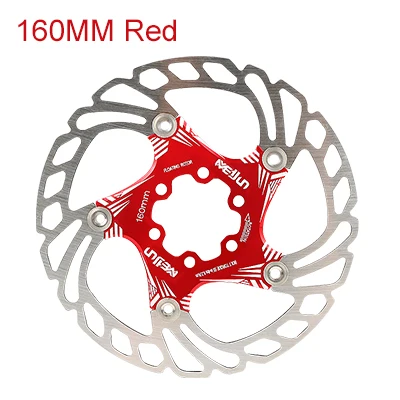 MEIJUN горный велосипед MTB дисковый тормоз ротор 6/7 дюймов 160 мм 180 мм 5 отверстий плавающий дисковый тормоз ротор с винтами T25 - Цвет: 160mm red