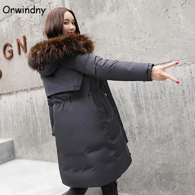 caramel Colour Orwindny Épais Vestes Manteau Taille Parkas Plus Capuchon Slim Chaud Vêtements Noir D'hiver Femmes Ouatée De 2018 Femelle À Rembourré gris La New Fourrure Coton wr0rqS4