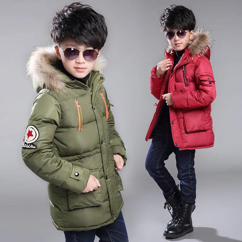 Теплые зимние куртки-парки для мальчиков от 4 до 14 лет стеганые теплые длинные зимние куртки для детей утепленные парки для мальчиков пальто с капюшоном 3 цвета