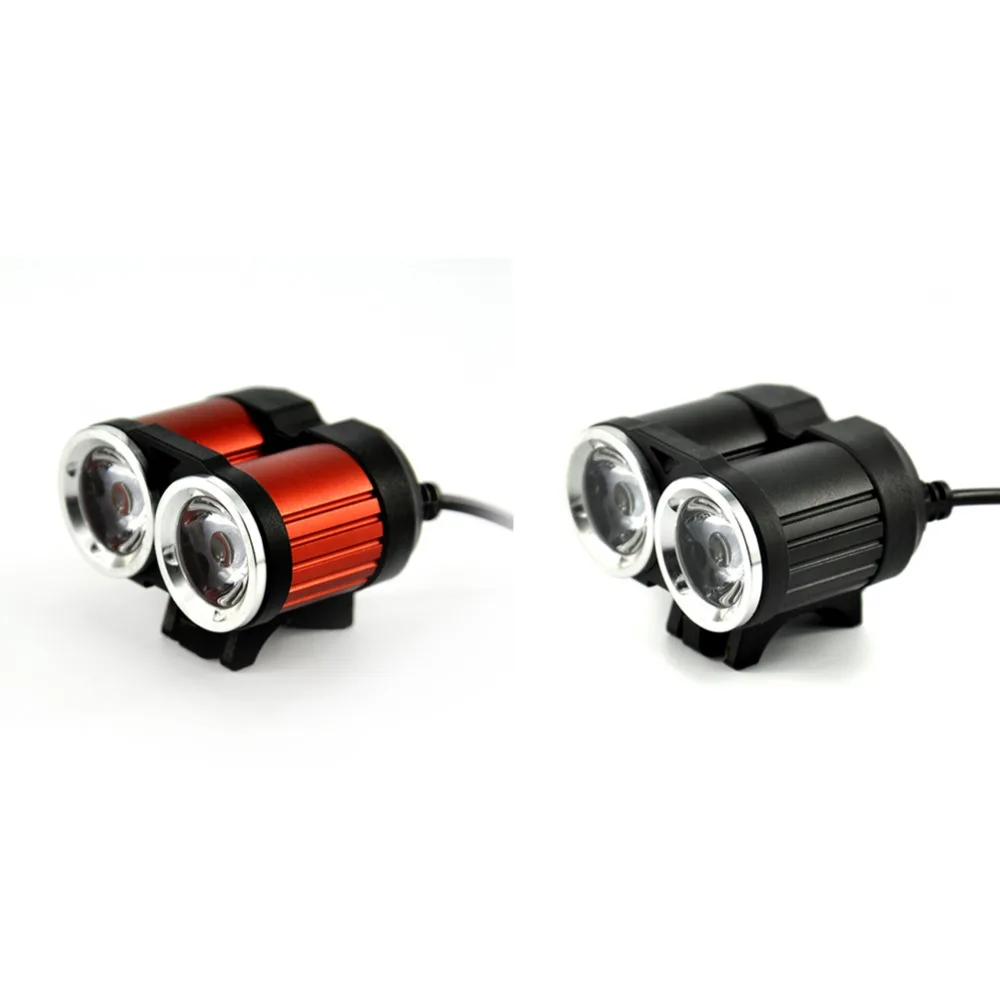 Cycling Lights USB Interface Bike Bicycle T6 Headlight Dual Lamp Heads