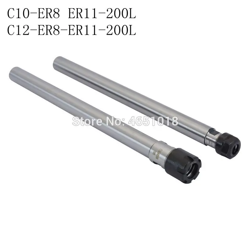 

C10 C12 ER8 ER11 200L collet chuck 200 mm straight shank extension rod ER collet, ER nut CNC milling long knife holder