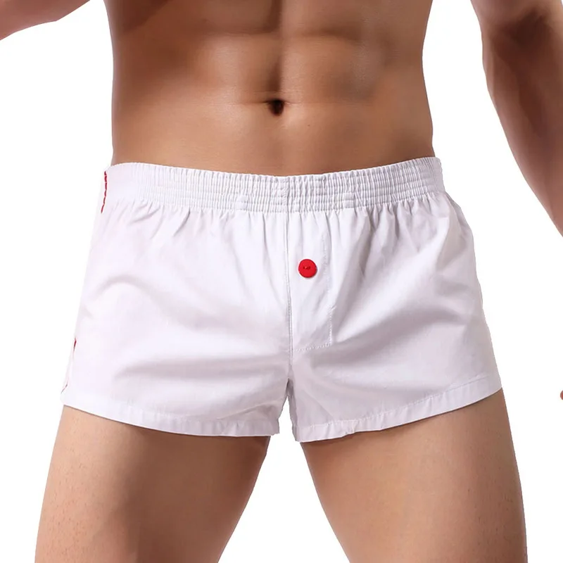 MJARTORIA Mens Solid Color Short Pajamas Pants Home Sleepwear Summer Beach Casual Loose Soft Breathable Shorts - Color: White