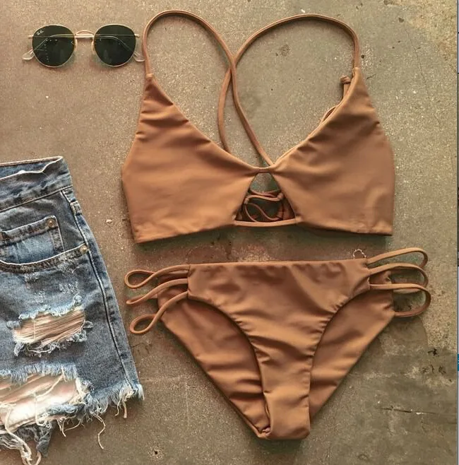 brown bathing suits