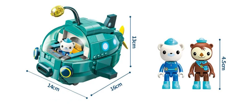 Octonauts строительный блок октопод Gup подводная лодка октябрь-Pod с GUP-C GUP-E GUP-D GUP-K GUP-I в стиле лего кирпичные игрушки Детский подарок