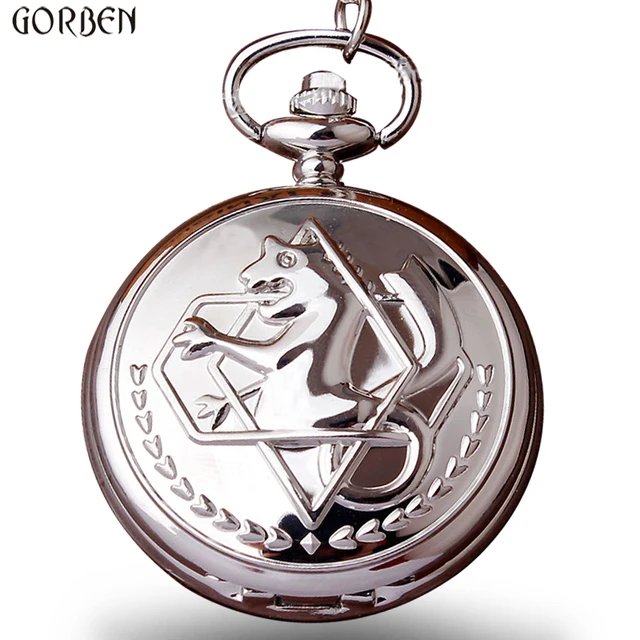 Unique Silver Fullmetal Alchemist Pocket Watch Men Cosplay Edward Wlric Anime Bo Unique Silver Fullmetal Alchemist Pocket Watch Men Cosplay Edward Wlric Anime Bo