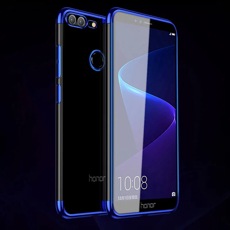 Чехол для Huawei Honor 9 Lite, мягкий чехол из ТПУ и силикона, Роскошный прозрачный чехол на заднюю панель для Honor 9 Lite, чехол - Цвет: Синий