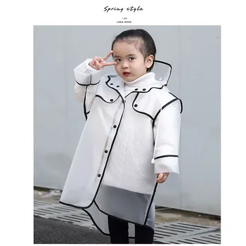 

Transparent Waterproof Raincoat Windproof Poncho Kindergarten Adult Kids Rainwear Children's Clear Transparent Rainsuit Coat