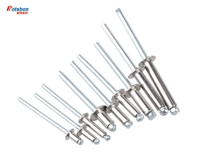 

100pcs M4 DIN7337 Stainless Steel Mushroon Head Break Mandrel Blind Rivets Nail Open Type Pop Rivets For Furniture Car Aircraft