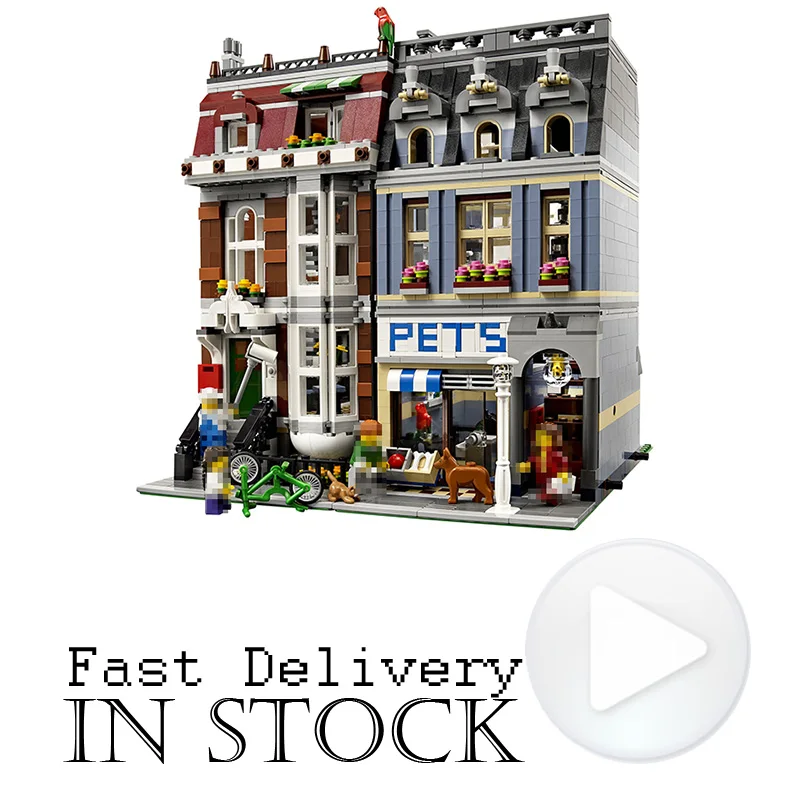 

LEPIN 15009 Pet Shop Street View Creator Building Blocks Bricks Toys Educational For Children Compatible with legoINGly 10218