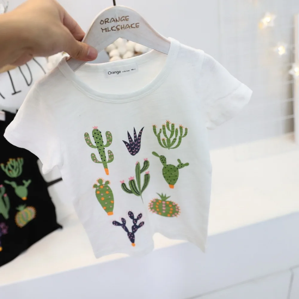 New Summer 2017 Baby T Shirts for girls Cotton Short Sleeve Cactus cartoon Print child Tees Kids cute Tops boys T-shirt (1)
