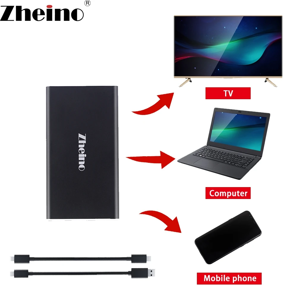 Zheino портативный SSD USB 3 0 128 ГБ 256 512 Гб 1 Тип C внешний твердотельный жесткий диск с 2