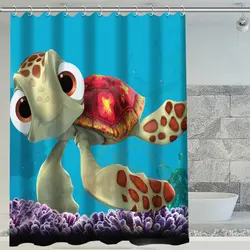 Лидер продаж мультфильм черепаха на заказ Душ шторы полиэстер ткань печати водонепроницаемая занавеска для ванной с крючком для ванной