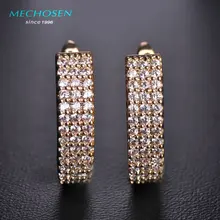 Mechosen venta caliente rhinestone pendientes cz diamond cobre boucles d’oreilles aretes de cristal brillante regalo de navidad muchacha de las mujeres