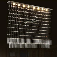 Jmmxiuz LED prostokątna kryształowy żyrandol wysokiej jakości europejski styl lampa do salonu restauracja lampa kreatywny bar + bezpłatny statek