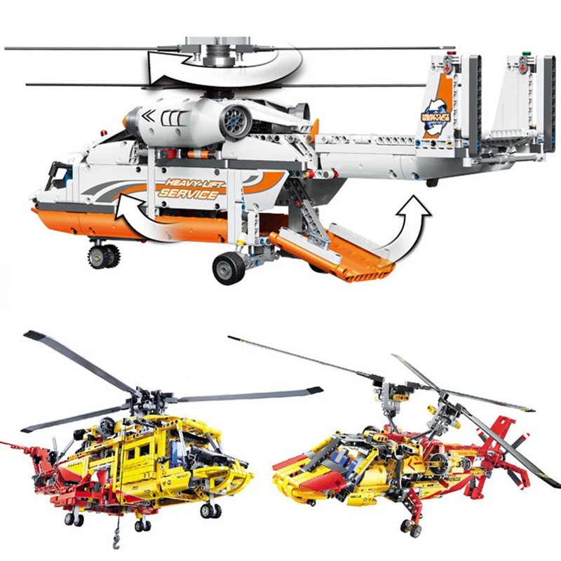 

Decool compatible technic plane ultimate city fire fighter rescue Heavy Lift helicopter sets building blocks diy