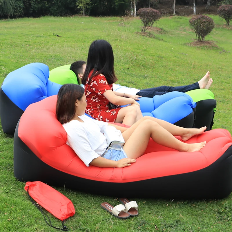 

Outdoor Camping Mat No Pump equipment Lazy bag Inflatable Air Sofa Sleeping Pad Breathable Single air bed bag chair Mat Mattress