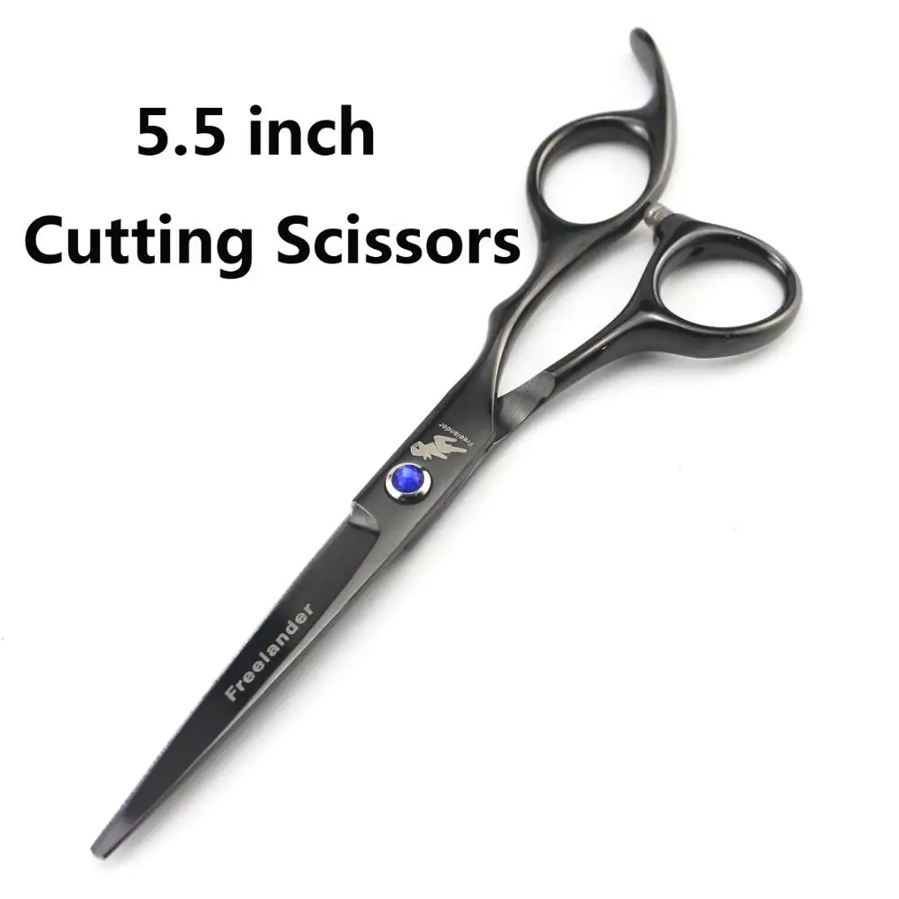 Новая Профессиональная Парикмахерские ножницы набор ножниц для стрижки волос ножницы парикмахера высокое качество салон 5,5/6,0 дюймов Цвет: черный - Цвет: 55inch black