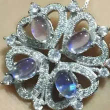 Натуральный лунный камень кулон S925 серебро Природный камень кулон Цепочки и ожерелья модный элегантный сердце меч женщин партии Fine Jewelry