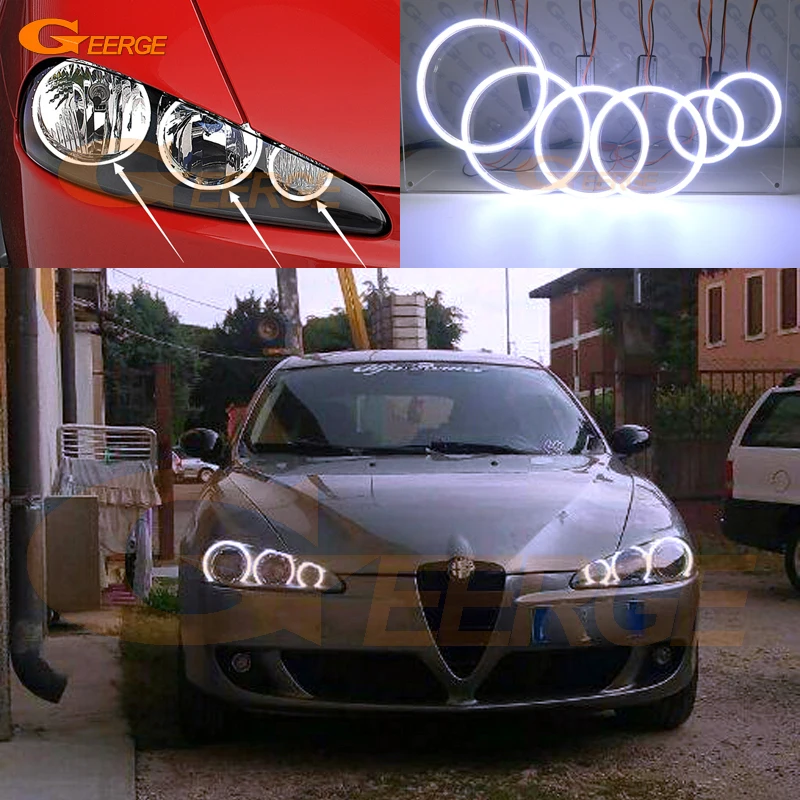 Для Alfa Romeo 147 2005 2006 2007 2008 2009 2010 Отлично 6 шт. Ультра яркое освещение COB led angel eyes kit halo кольца