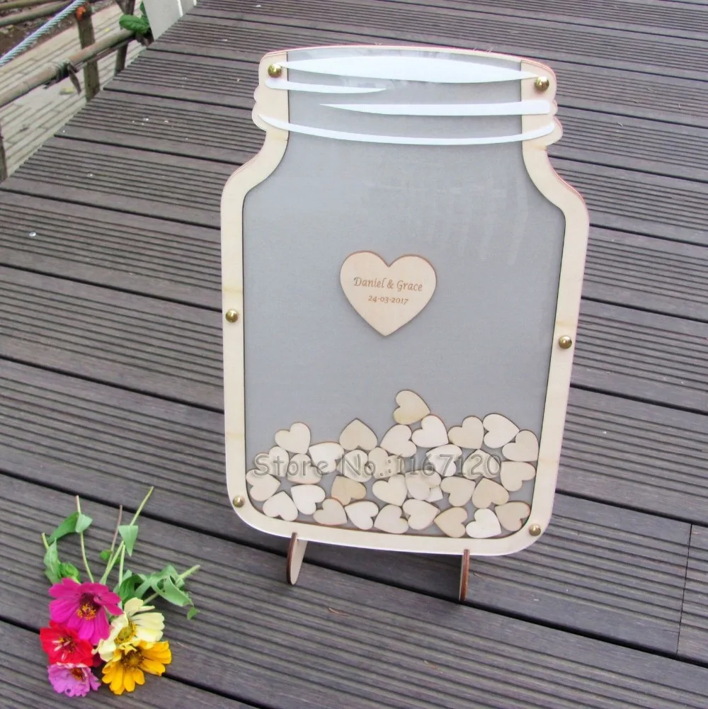 

Customs Personalized Wedding Guest Book Drop Box Guest Book Alternative Mason Jar Drop Box guest book 50x32cm