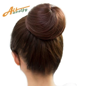 Allaosify 10 цвета доступны булочка волос шиньон синтетический пончик роликовые накладные волосы Высокое температура волокно для женщин эластичные - изображение