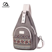 Canvasartisan nuevo bolso de hombro de lona para mujer estilo Retro de viaje diario mochilas pequeñas bolso femenino Casual Floral bolsos de pecho