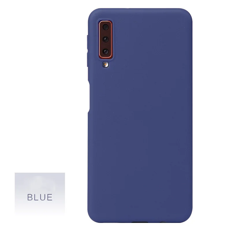 ТПУ силиконовый чехол для Smasung Galaxy A7 A750 Coque для samsung A7 SM-A750F A750 конфетный цвет, матовый простой чехол - Цвет: Тёмно-синий