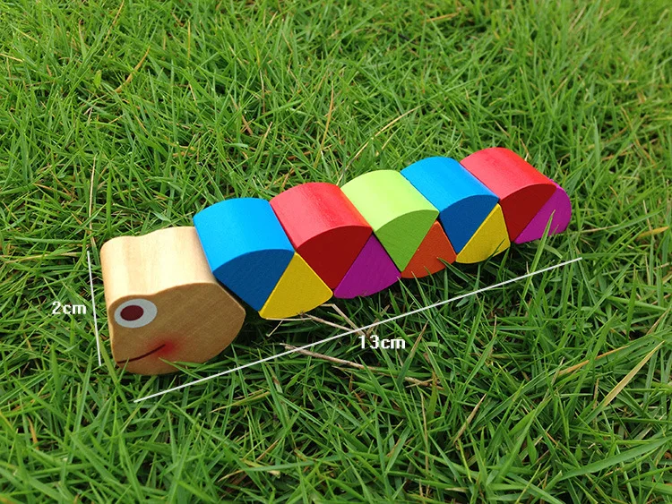 Деревянная игрушка сменная цветная гусеница головоломка животное кукла игрушка цвет витой червь развивающие игрушки