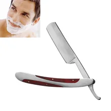 1 шт., Классическая прямая бритва ручной работы с деревянной ручкой, лезвие из нержавеющей стали, Парикмахерская, Мужская складная бритва для бритья, для салона, дома