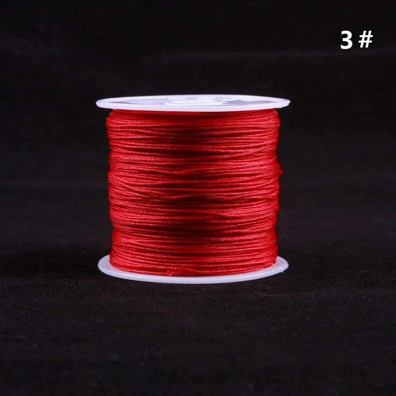 1 рулон 45 м цветной нейлоновый шнур китайский плетеный браслет плетеный шнур 0,8 мм - Цвет: 03