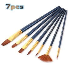 7 шт. разные формы нейлоновые кисти для волос Художественная масляная кисть для акварельной живописи для обучения маслом Акриловые художественные принадлежности