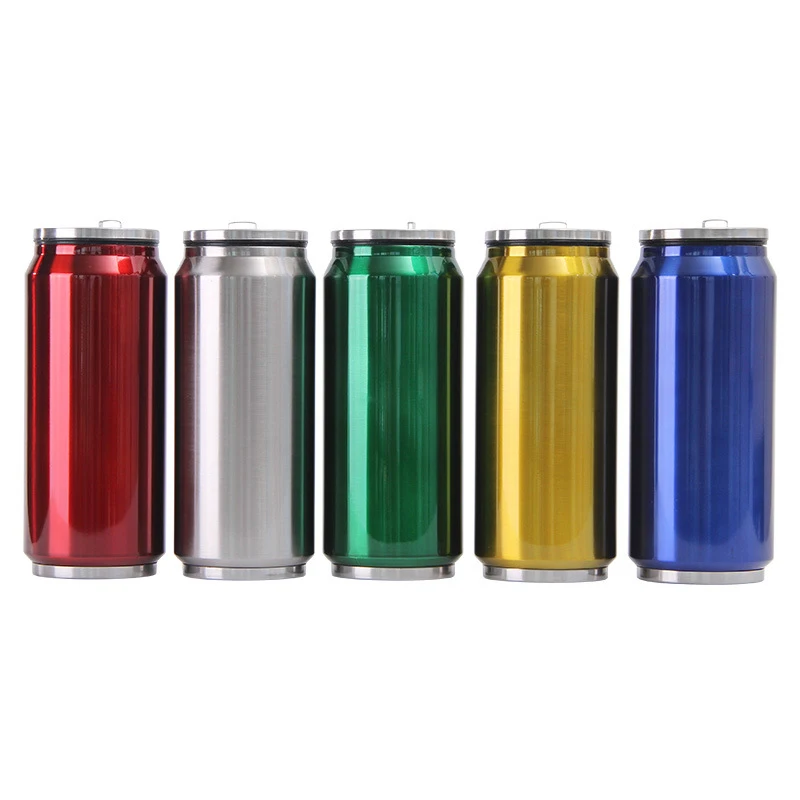 

500ml Large Capacity Straw Mug Creative Mug Color Jar Stainless Steel Thermos Leakproof Thermos Good Gift