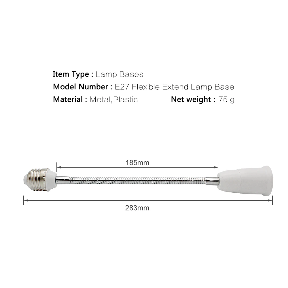 E27 к E27 Гибкий 28 см расширение База Светодиодный светильник лампа держатель адаптер конвертер гнездо