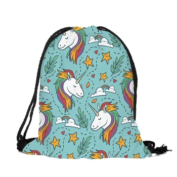 

ZHBSLWT 3D Printed Unicorn Drawstring Bags New Fashion Women Backpack Female Cute for School Backpack-37