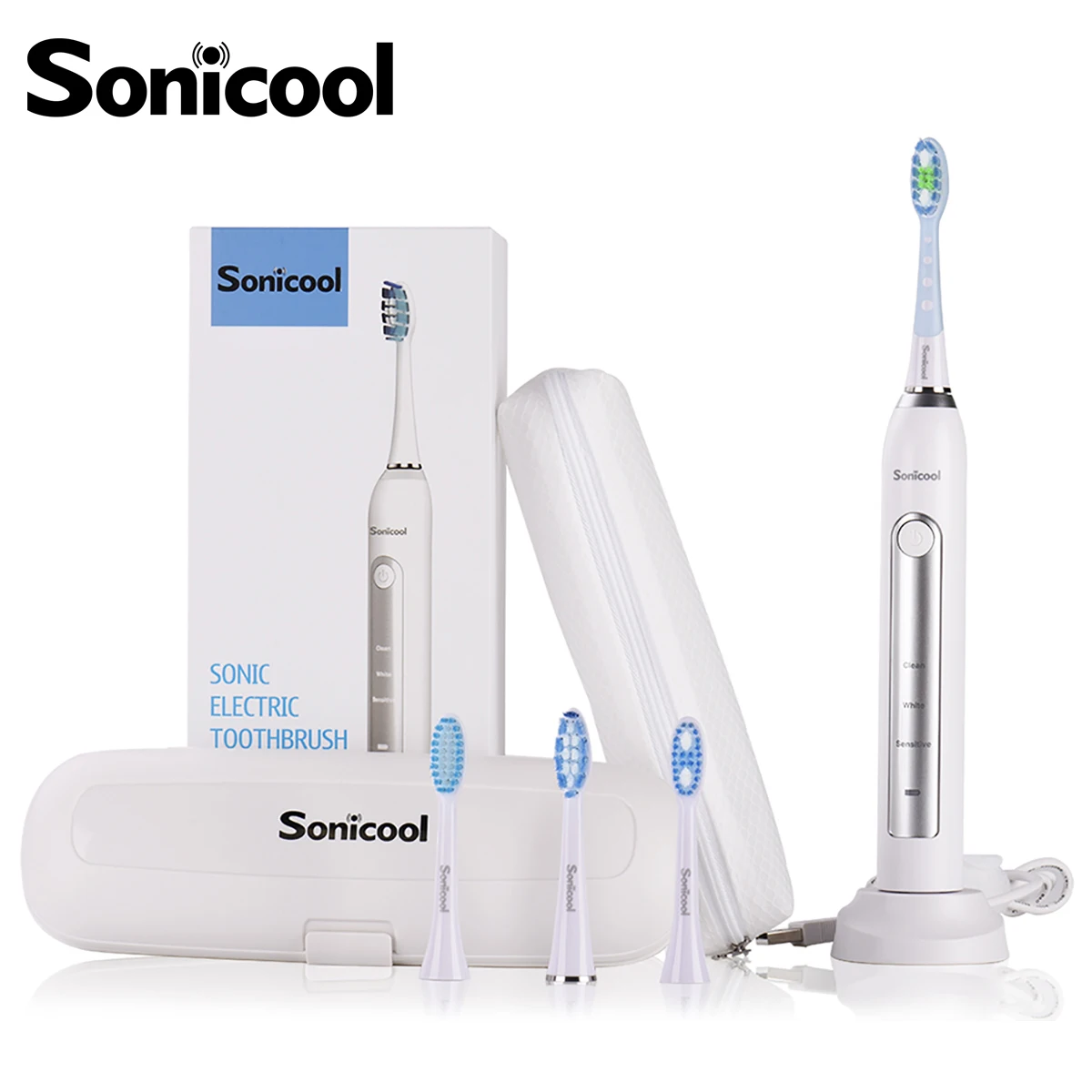 Sonic ool 051B ультра звуковая электрическая зубная щетка USB перезаряжаемая 31000 об/мин звуковая электрическая зубная щетка Водонепроницаемая версия ЕС/США