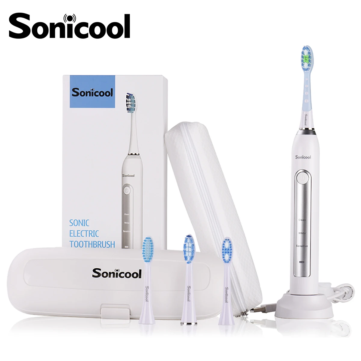 

Sonicool 051B Ultrasonic Electric Toothbrush USB Rechargeable 48000 RPM Sonic Electric Tooth Brush Waterproof EU/US Version