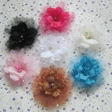 1PCS Electric drill gauze Fabric Flowe Flower Corsage Hair Clips Party Gift Fashion Woman Lady Hair Accessories Brooch Pins