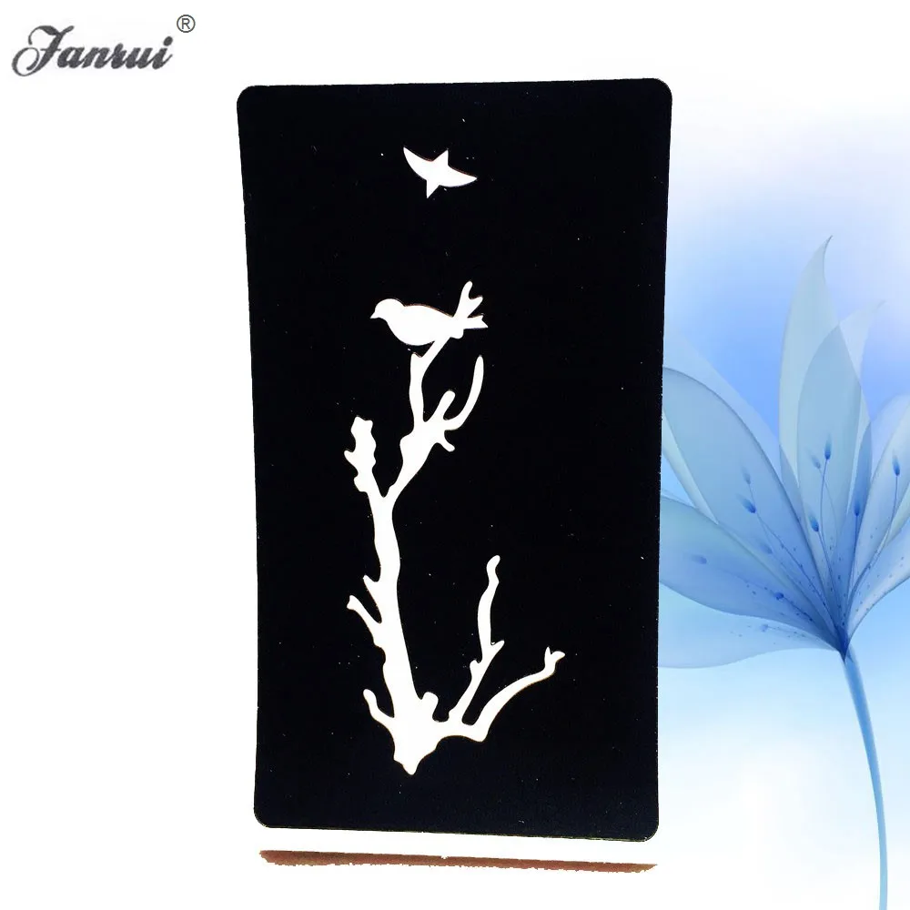 

Tree With Birds Pattern Hollow Tattoo Body Art Painting Stickers AG225 Women Makeup Tattoo Stencils Template Tips