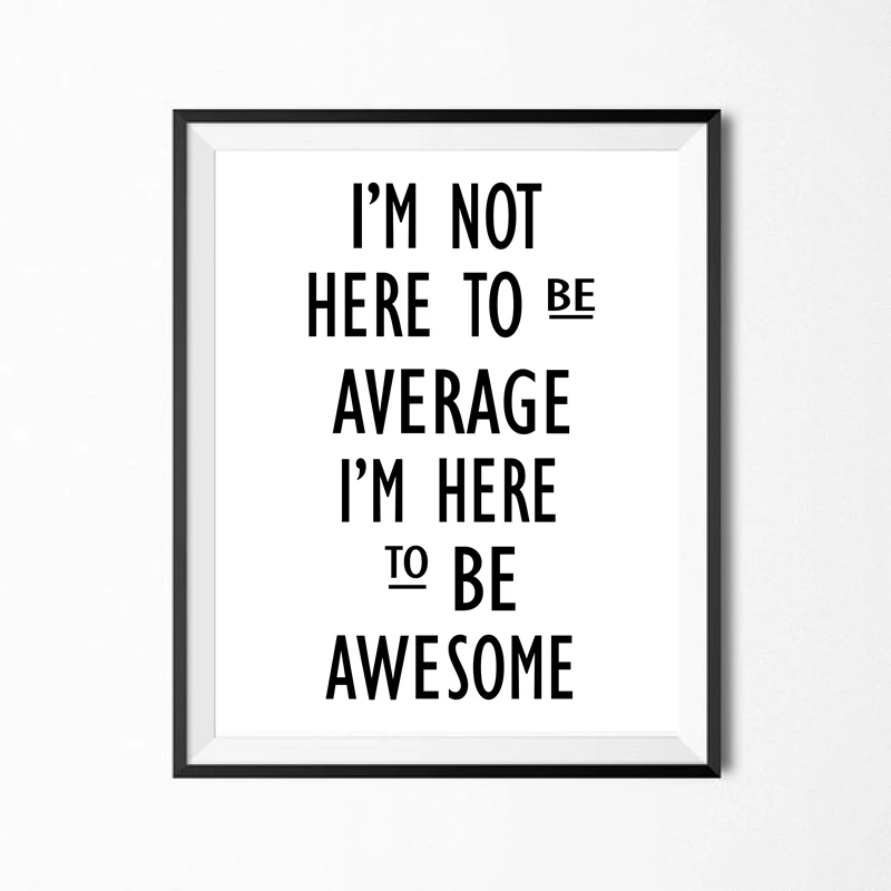 

School Inspiration Quote Poster To Be Awesome Art Painting Prints For Home Office Study Room Positive Decoration