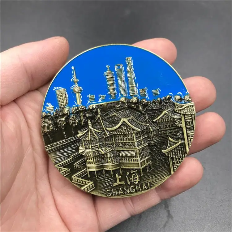 Venice Magnet Metal 3D Refrigerator Sticker Fridge Magnet Souvenir Berlin Castle Brazil Jesus Kitchen Magnet Sticker Home Decor - Цвет: Shanghai Yuyuan