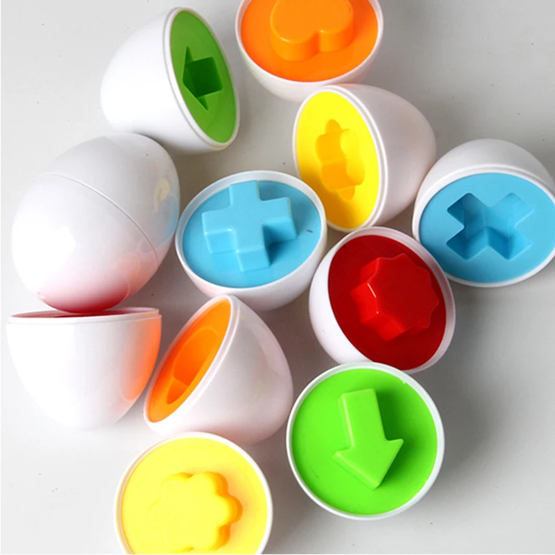 

6pcs Paired Eggs Toys For Kids Learning Education Toys Mixed Shape Wise Pretend Puzzle Smart Eggs Smart Baby Learning Toys