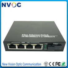1000 м SM Simplex SC порт+ 10/100/1000 м 4RJ45 20 км внешний источник питания, гигабитный Ethernet медиаконвертер, евро зарядка