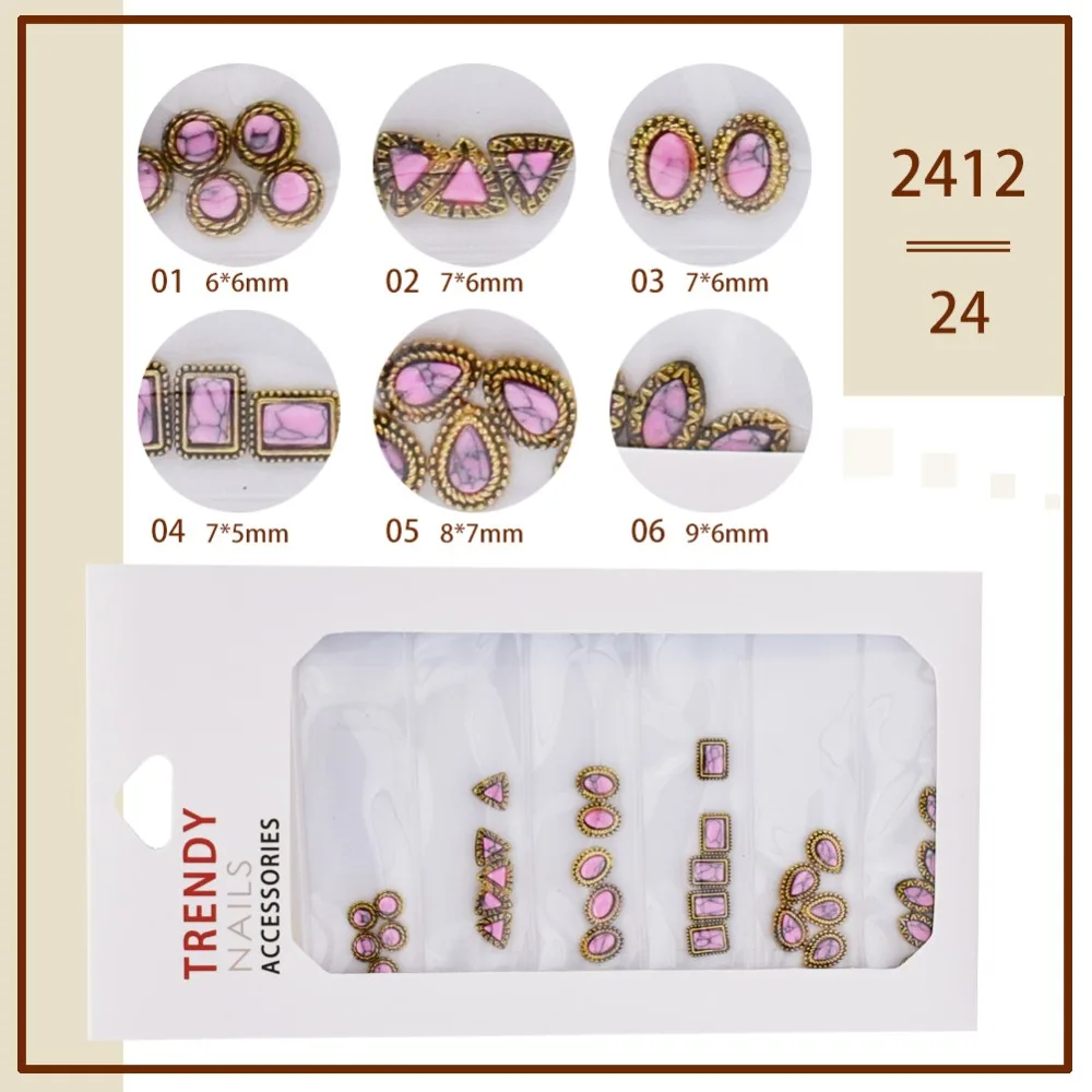 Multi-size 30 pcs Alloy Japanese Nail Rhinestones For Nails Art Decorations Crystals Charms Partition Mixed Size Rhinestone Set