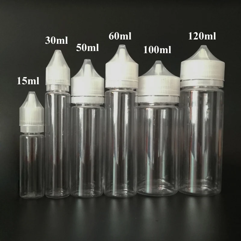 

10pcs Empty Bottles PET Long Pen Shape Plastic Dropper Bottle 10ml 15ml 30ml 60ml 100ml 120ml Clear E liquid E juice Bottles