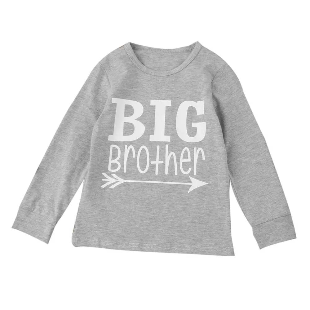

TELOTUNY t-shirt boys clothes Long Sleeve Letter children clothing kids t shirt big brother a802 07