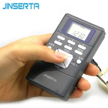 JINSERTA портативное мини-радио модуляция частоты цифровой СВЕТОДИОДНЫЙ Дисплей радиоприемник обработка сигнала+ наушники+ ремешок