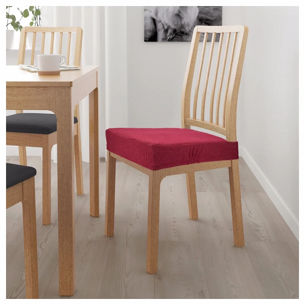 

Kitchen Spandex Elastic Waterproof Chair Cover Solid Color Seat Protector Stretch Case Durable Anti-dirty Chair Seat Cover