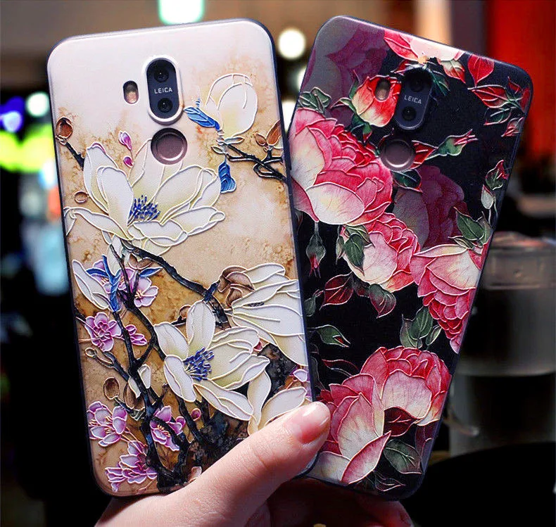 

Huawei Mate 20 Lite Case silicone,3d relief luxury soft tpu case for huawei mate 8 9 9pro 10 10 pro cover case fundas