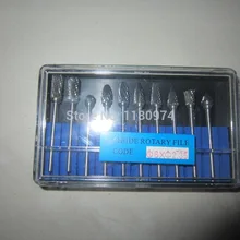 10 шт./компл., карбидные ротационные свёрла вольфрама, Набор бит резьбы, набор ювелирных изделий, вращатель для гравировки Полирующий очищающий набор файлов