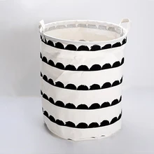 Большая емкость полосатая Корона льняная ведра для хранения букв корзина для белья для хранения одежды игрушки бочки 40x50 см